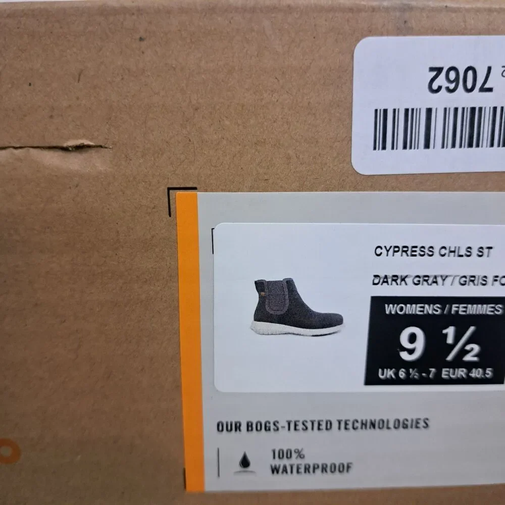 BOGS Cypress Chelsea Safety Toe Composite Waterproof Boots Gray  Womens Size 9.5